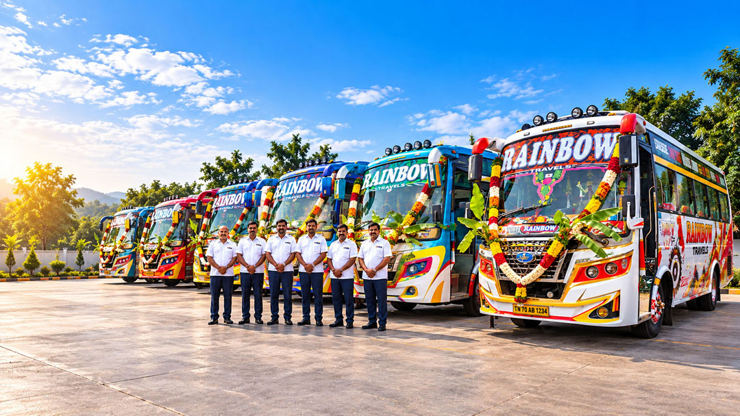 Rainbow Travels fleet and team